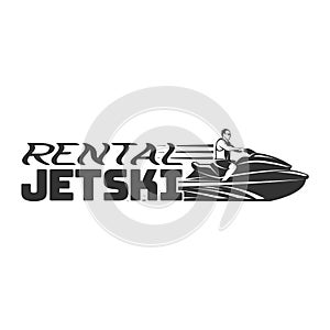 Jet Ski rental logo, badges and emblems isolated on white background. photo