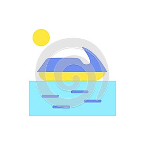 Jet ski, sea, sun icon. Simple color vector elements of vacation icons for ui and ux, website or mobile application