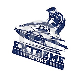 Jet Ski Sports Illustration Logo Inspiration vector