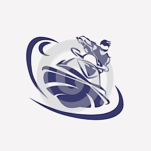 Jet ski stylized vector symbol