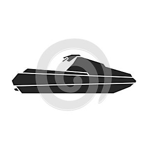 Jet ski vector icon.Black vector icon isolated on white background jet ski.