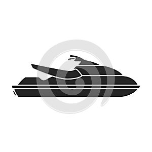 Jet ski vector icon.Black vector icon isolated on white background jet ski.