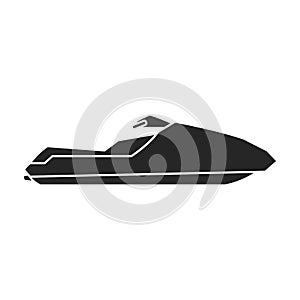 Jet ski vector icon.Black vector icon isolated on white background jet ski.
