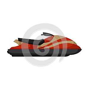 Jet ski vector icon.Cartoon vector icon isolated on white background jet ski.