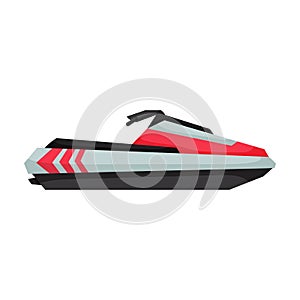 Jet ski vector icon.Cartoon vector icon isolated on white background jet ski.