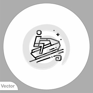 Jet ski vector icon sign symbol