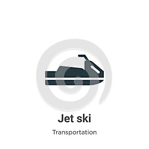 Jet ski vector icon on white background. Flat vector jet ski icon symbol sign from modern transportation collection for mobile