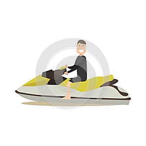 Jet ski vector illustration in flat style
