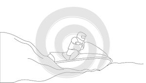 Jet ski, vector illustration ,lining draw ,profile