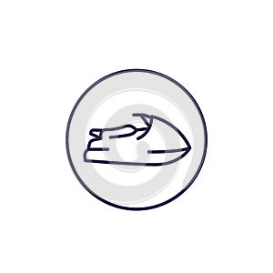 Jet ski vector line icon on white