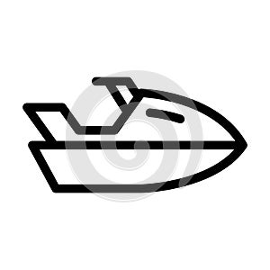Jet Ski Vector Thick Line Icon For Personal And Commercial Use