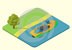 Jet ski waverunner vector