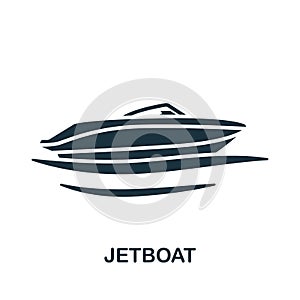 Jetboat icon. Monochrome simple Summer icon for templates, web design and infographics photo