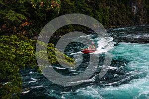 Jetboat on a lake photo