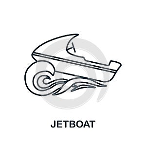 Jetboat line icon. Monochrome simple Jetboat outline icon for templates, web design and infographics photo