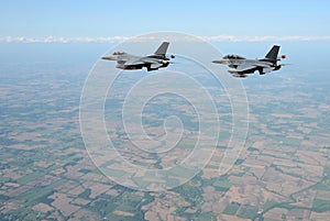 Jetfighters in flight