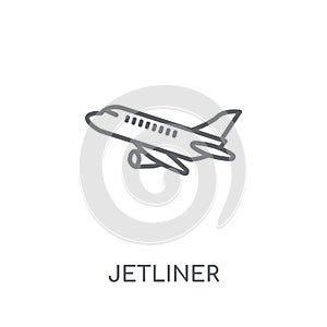 jetliner linear icon. Modern outline jetliner logo concept on wh
