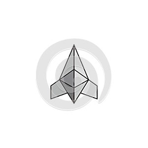 jetplane rocket 3d flat gradient outline logo vector photo