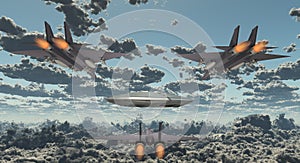 Jets Pursue UFO photo