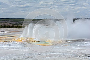 Jets of water from geyser