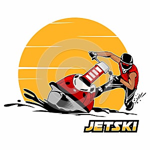 jetski illustrastion icon