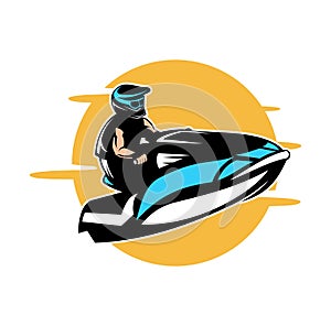 Jetski rider design illustration