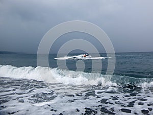 Jetski on the sea. Speed and adrenaline.