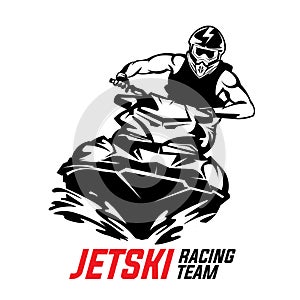 Jetski racing vector illustration logo photo