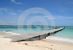 A jetty along the beach of Mauritius