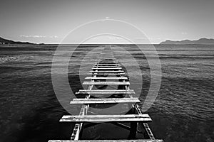 Jetty on beach of Mallorca