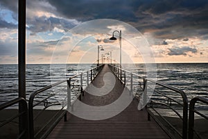 jetty on the beach of Marina di Vasto Abruzzo at dawn