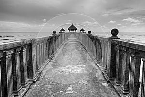 Jetty in black and white