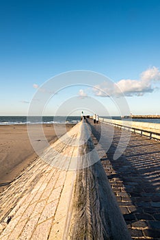 Jetty of Calais and blue sky