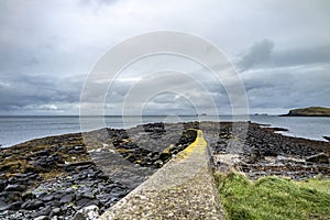 The jetty at Camus Mor at the coastline of north west Skye by Kilmuir - Scotland, United Kingdom