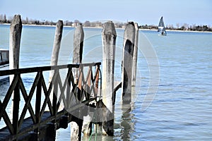 Jetty on the canal at Punta Sabbioni Venice photo