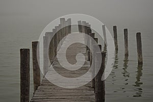 Jetty in fog