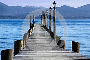 Jetty at lake Chiemsee