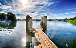 Jetty at a lake in Malchow Mecklenburg-Vorpommern / Germany