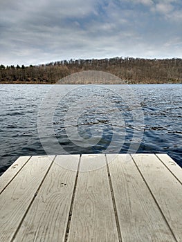 Jetty, Lake Sebago, Harriman State Park, NY, USA