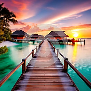 Jetty near Cancun, Mexico - Travel, Tourism, and Vacations Concept