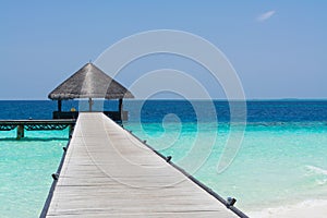 Jetty of a resort in Maldives