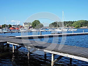 Sailing boats at Sandhamn, Stockholm Archipelago, Sweden photo