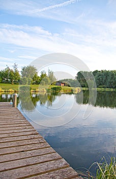 Jetty at scenic lake