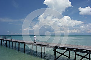 Jetty and skies