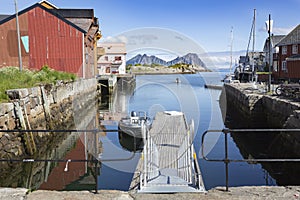 Jetty and small harbor in KabelvÃ¥g, AustvÃ¥gÃ¸ya island, Lofoten islands, Norway