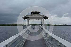 Jetty on a stormy day, Florida