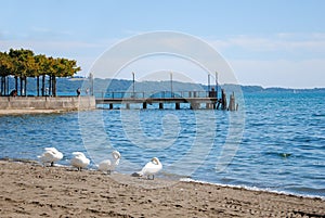 Jetty of Trevignano Romano in Italy