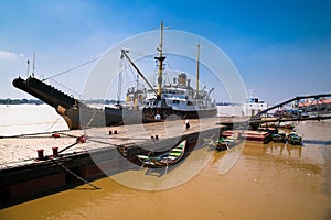 At the jetty, Yangon, Myanmar, Asia photo