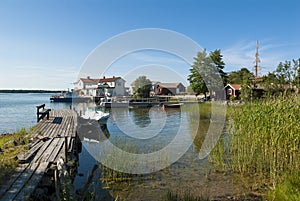 Jettys and boats Arholma Sweden