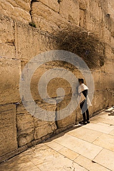 A at the biblical Wailing Wall in Jerusalem, Israel, Middle East